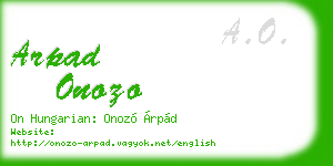 arpad onozo business card